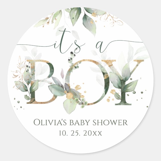 It's a Boy Baby Shower Stickers (Front)