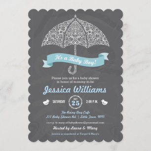 It's a Boy Baby Shower Umbrella Chalkboard Invite
