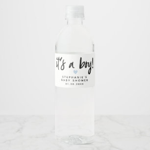 It's A Boy Baby Shower Water Bottle Label