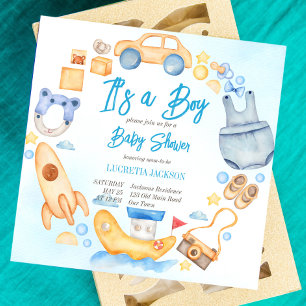 It's a boy baby toys clothes wreath baby shower