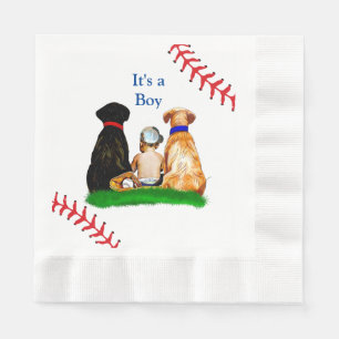It's a Boy, Baseball Themed Baby Shower Napkin