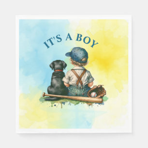 It's a Boy   Baseball Themed Baby Shower Napkin