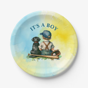 It's a Boy   Baseball Themed Baby Shower Paper Plate