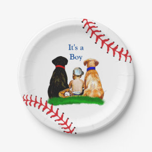 It's a Boy, Baseball Themed Baby Shower Paper Plate