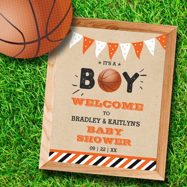 It's A Boy! Basketball Themed Baby Shower Welcome Poster (Creator Uploaded)