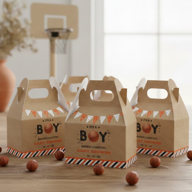 It's A Boy! Basketball Themed Co-ed Baby Shower Favour Box (Creator Uploaded)