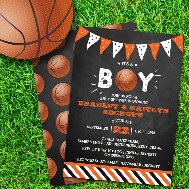 It's A Boy! Basketball Themed Co-ed Baby Shower Invitation (Creator Uploaded)