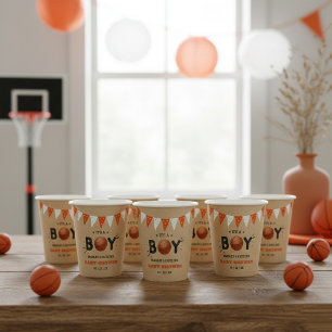 It's A Boy! Basketball Themed Co-ed Baby Shower Paper Cups