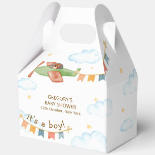 It's A Boy Bear Airplane Sky Baby Shower Favour Box