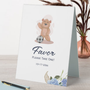 It's a boy bear cute blue baby shower FAVOR