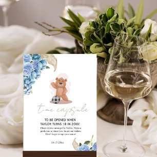 It's a boy bear cute blue baby shower Time Capsule Poster