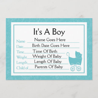 It's A Boy Birth Announcement