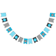 It's a Boy Blue and Grey Charcoal Stripes