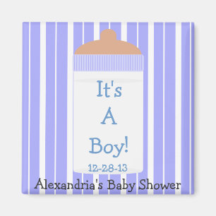 It's A Boy Blue Baby Bottle Baby Shower Favour Magnet
