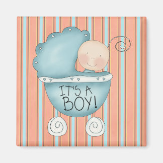 It's a Boy! Blue Baby Buggy Magnet