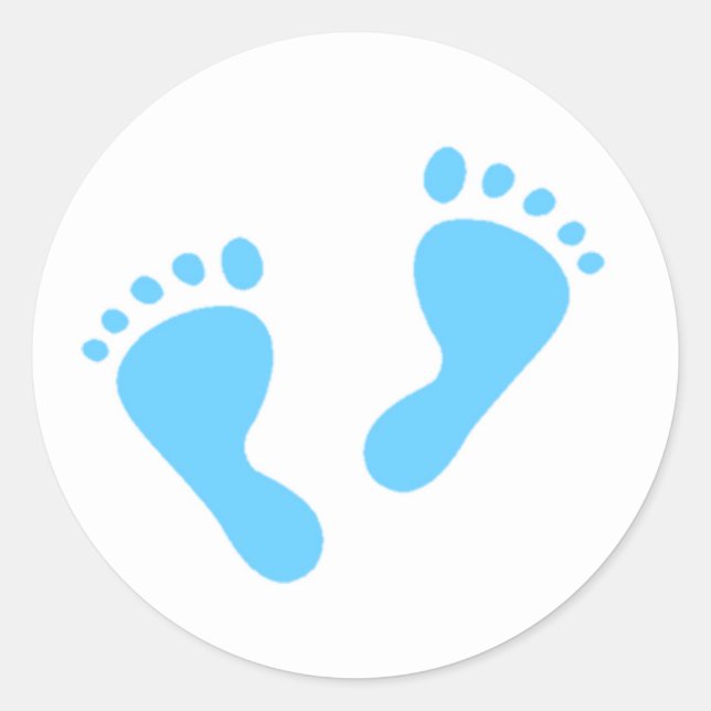 It's a Boy - Blue Baby Feet Classic Round Sticker (Front)