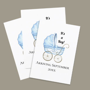 It's A Boy! Blue Baby Pregnancy Announcement Postcard
