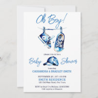 It's a boy blue baby shoes a cap simple modern