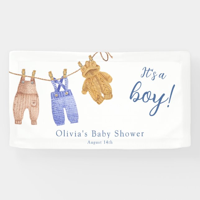It's a Boy Blue Baby Shower Banner (Horizontal)