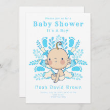It's a Boy Blue Baby Shower Invitation