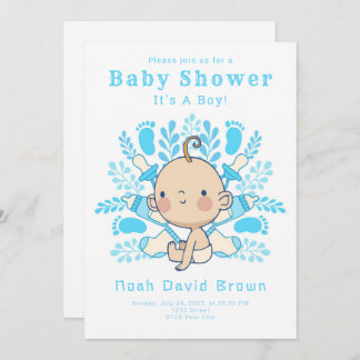 It's a Boy Blue Baby Shower Invitation