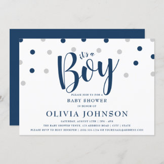 It's a Boy - Blue Baby Shower Invitations