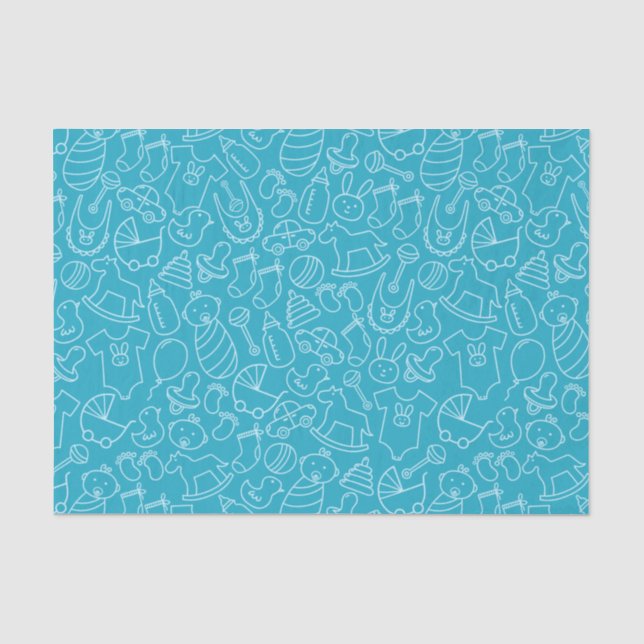 It's a Boy Blue Baby Shower Tissue Paper (Front)