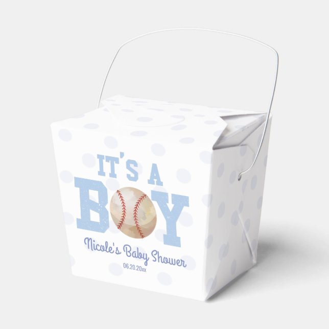 It's A Boy! Blue Baseball Baby Shower Favour Box (Front Side)