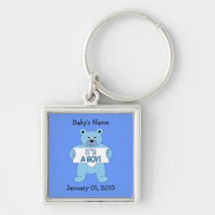 It's A Boy Blue Bear Key Ring