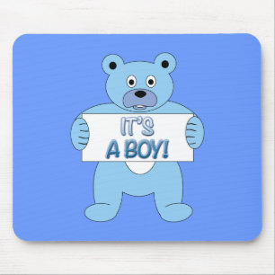 It's A Boy Blue Bear Mouse Pad