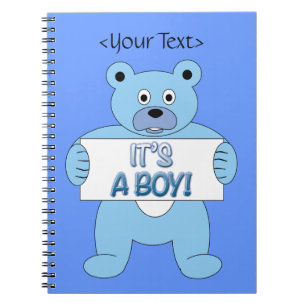 It's A Boy Blue Bear Notebook