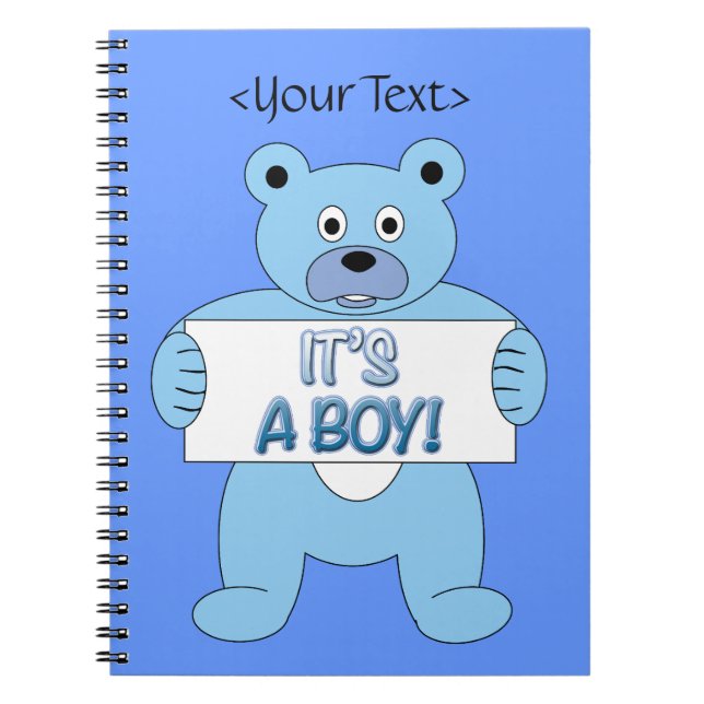 It's A Boy Blue Bear Notebook (Front)