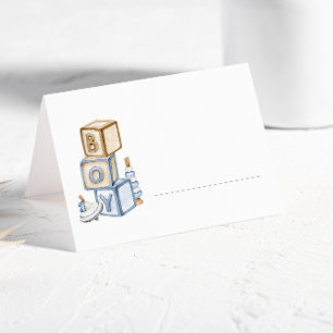  It's A Boy Blue Boho Toys  Place Card