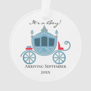 It's A Boy! Blue Carriage Pregnancy Announcement Ornament