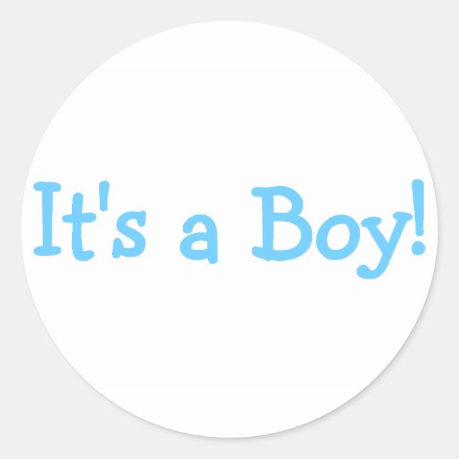 Its A Boy (Blue) Classic Round Sticker (Front)