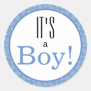 It's a Boy! Blue Classic Round Sticker