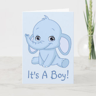 It's A Boy Blue Elephant Announcement