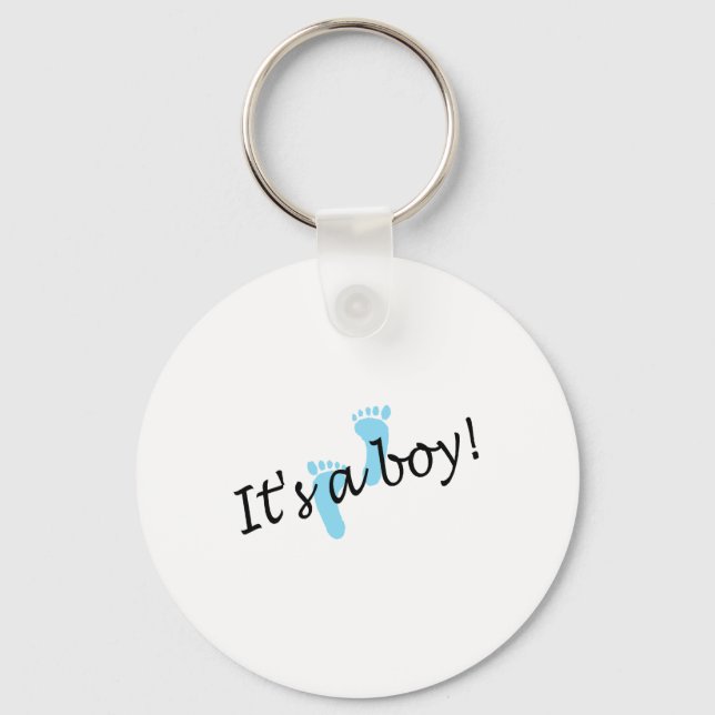 It's A Boy (Blue Feet) Key Ring (Front)