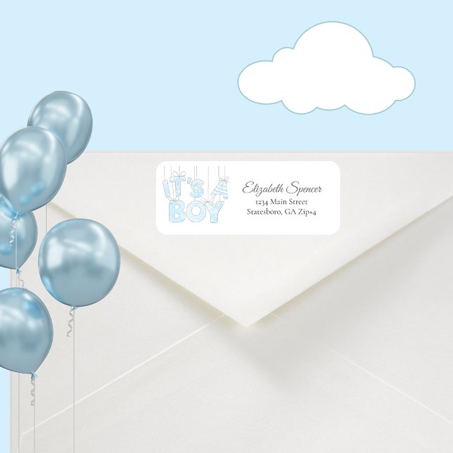 It's A Boy | Blue Return Address Label (Creator Uploaded)