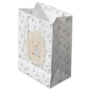 It's a Boy! Blue Ribbon Bow Teddy Bear Gift Bag