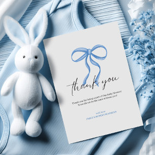 It's a Boy Blue Ribbon Thank You Card