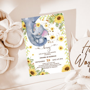 It's a Boy Boho Greenery Cute Baby Shower Invitation