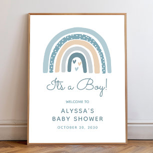 It's A Boy Boho Rainbow Baby Shower Welcome Sign