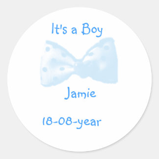 It's a boy! -bow-sticker - classic round sticker