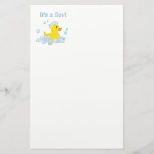 It's a Boy Bubble Baby Shower Blue Stationery