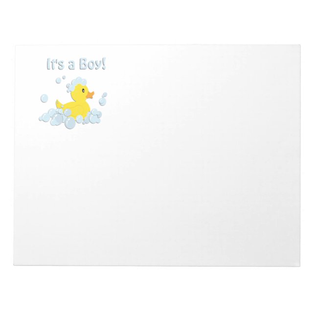 It's a Boy Bubble Baby Shower Notepad (Front)