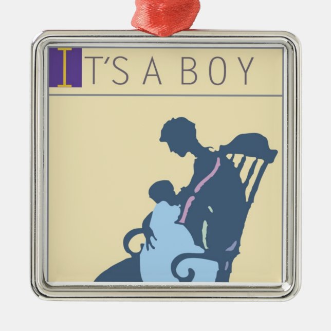<It's a Boy> by Steve Collier Metal Ornament (Front)