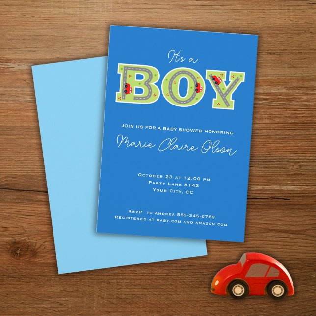it's a boy, cars baby shower invitation (Creator Uploaded)
