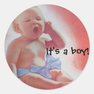 It's a boy! classic round sticker