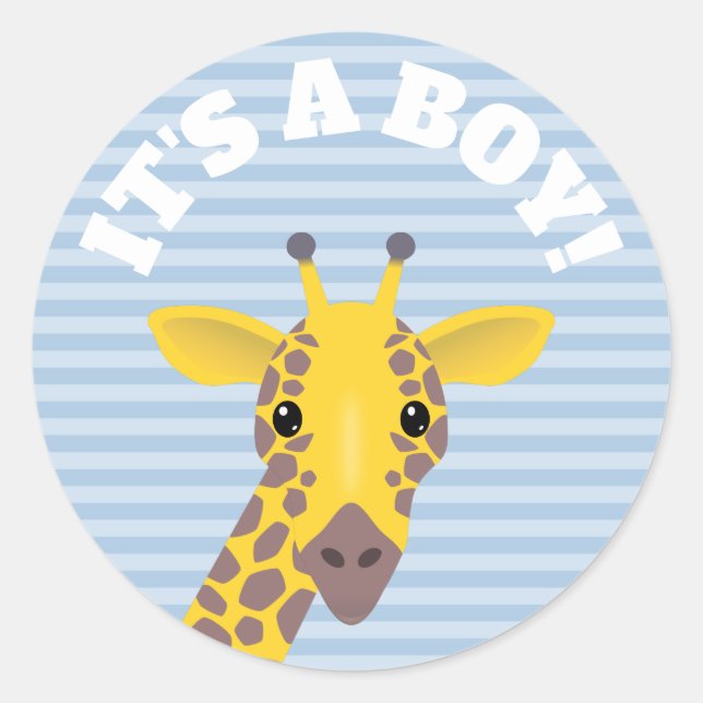 It's a Boy Classic Round Sticker (Front)